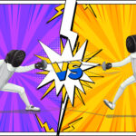 A colorful illustration showing a versus battle between the Samsung Galaxy S26 Ultra and the Apple iPhone 17 Pro